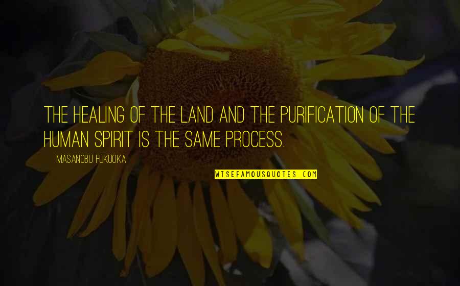 Human Spirit Quotes By Masanobu Fukuoka: The healing of the land and the purification