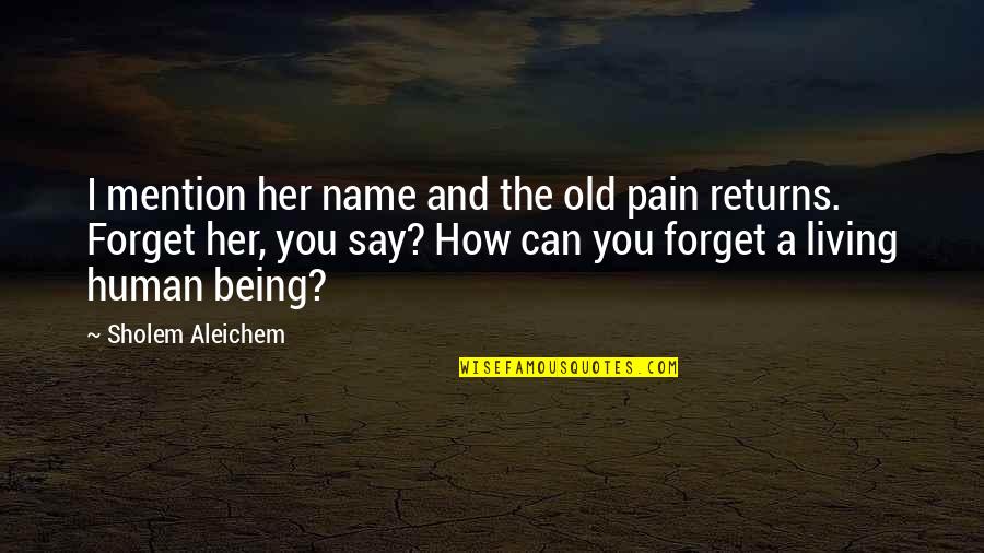 Human Stories Quotes By Sholem Aleichem: I mention her name and the old pain