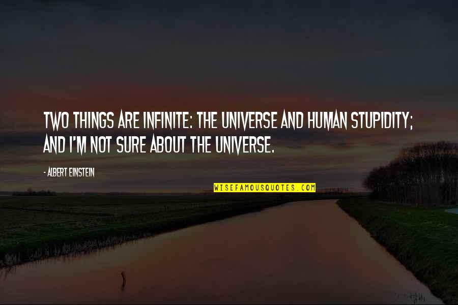 Human Stupidity Quotes By Albert Einstein: Two things are infinite: the universe and human
