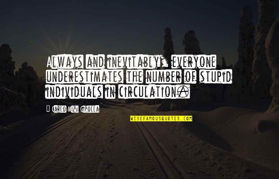 Human Stupidity Quotes By Carlo M. Cipolla: Always and inevitably, everyone underestimates the number of