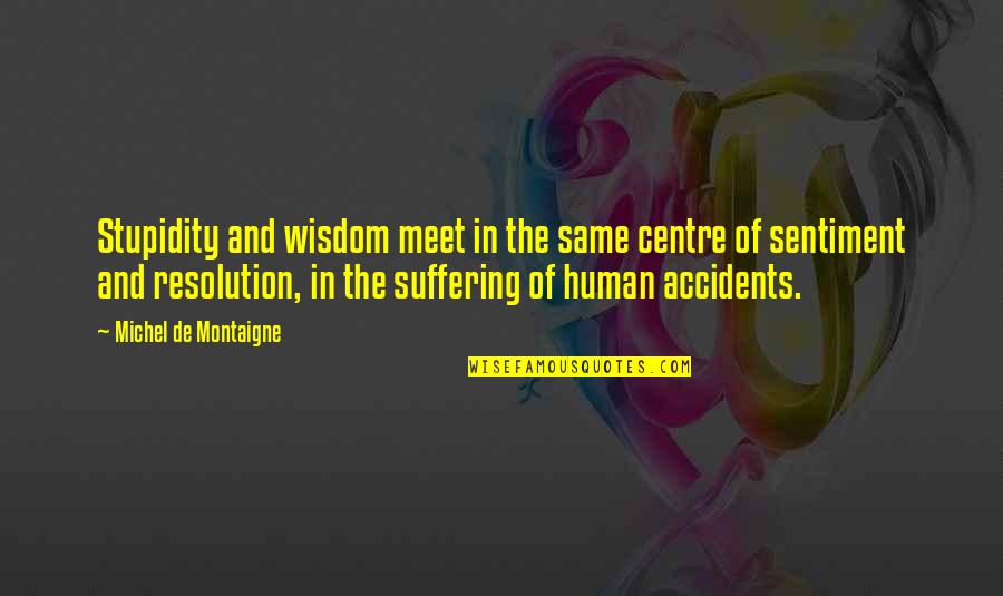 Human Stupidity Quotes By Michel De Montaigne: Stupidity and wisdom meet in the same centre Human Stupidity Quotes By Michel De Montaigne: Stupidity and wisdom meet in the same centre