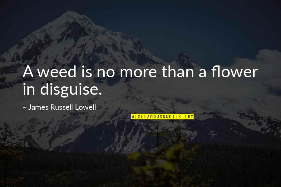 Human Sufferings Quotes By James Russell Lowell: A weed is no more than a flower