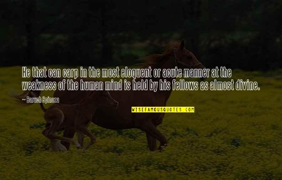 Human Weakness Quotes By Baruch Spinoza: He that can carp in the most eloquent Human Weakness Quotes By Baruch Spinoza: He that can carp in the most eloquent