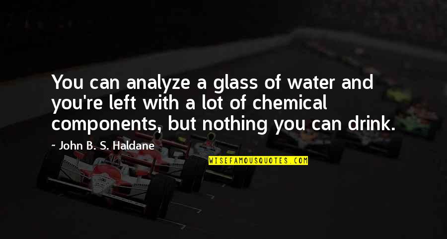 Humanistic Theory Quotes By John B. S. Haldane: You can analyze a glass of water and