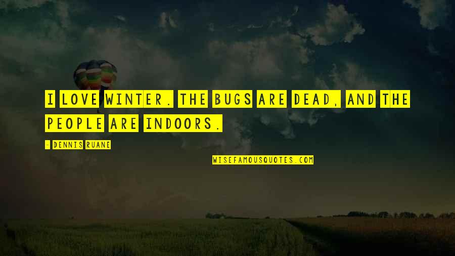 Humanisticke Quotes By Dennis Ruane: I love winter. The bugs are dead, and
