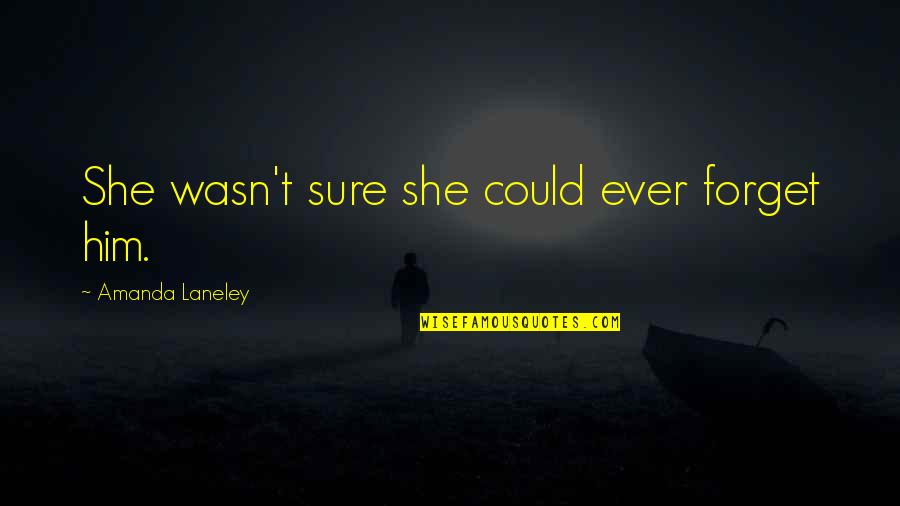 Humanitarias In English Quotes By Amanda Laneley: She wasn't sure she could ever forget him. Humanitarias In English Quotes By Amanda Laneley: She wasn't sure she could ever forget him.