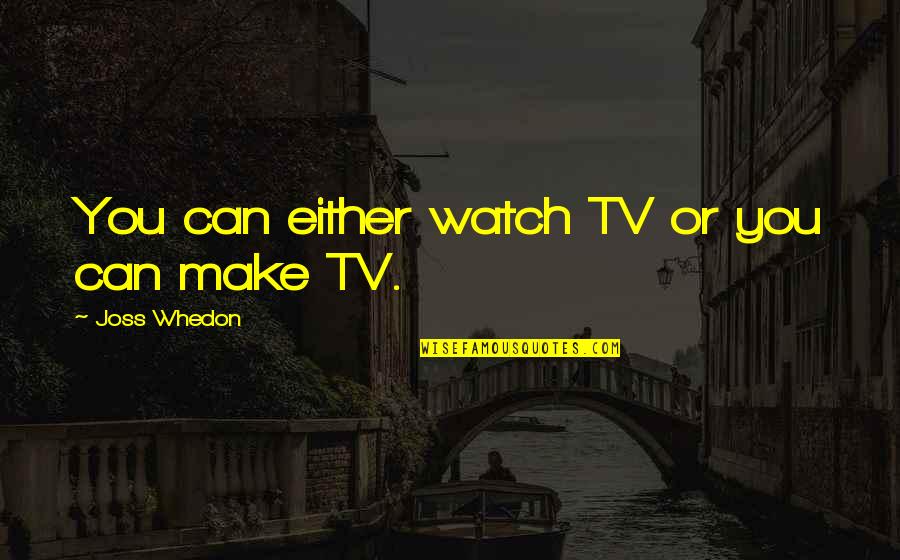 Humanity Failing Quotes By Joss Whedon: You can either watch TV or you can
