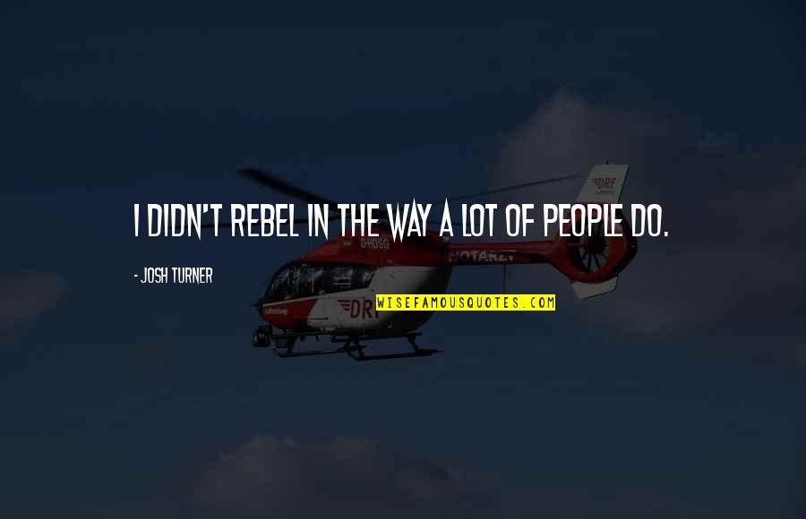 Humanity Has Failed Quotes By Josh Turner: I didn't rebel in the way a lot