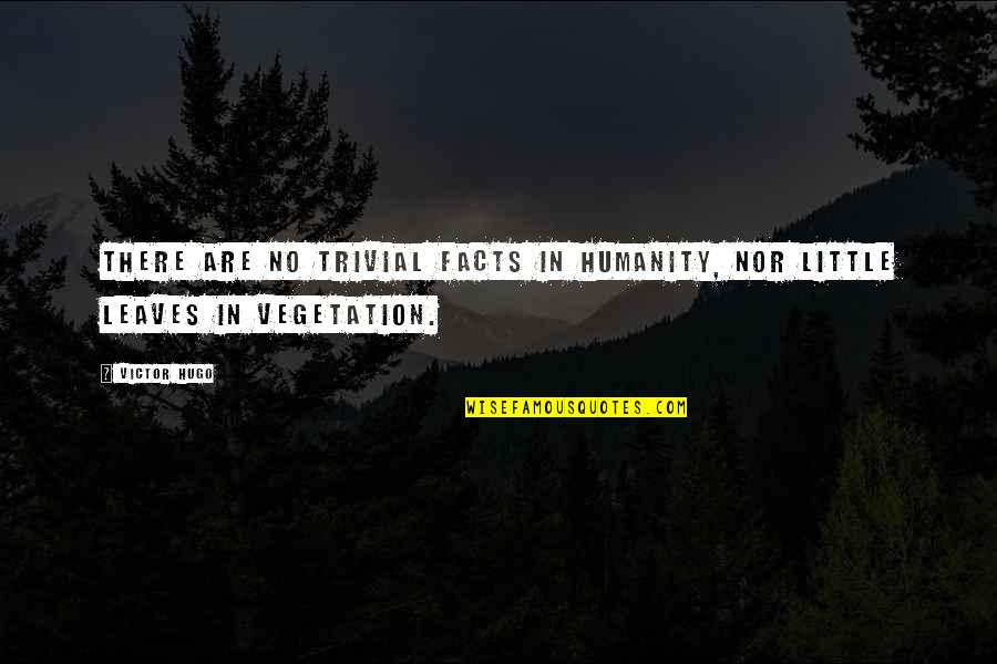 Humanity In Life Quotes By Victor Hugo: There are no trivial facts in humanity, nor