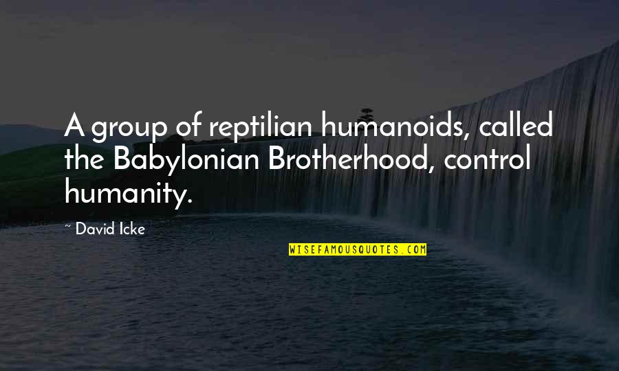 Humanoids Quotes By David Icke: A group of reptilian humanoids, called the Babylonian