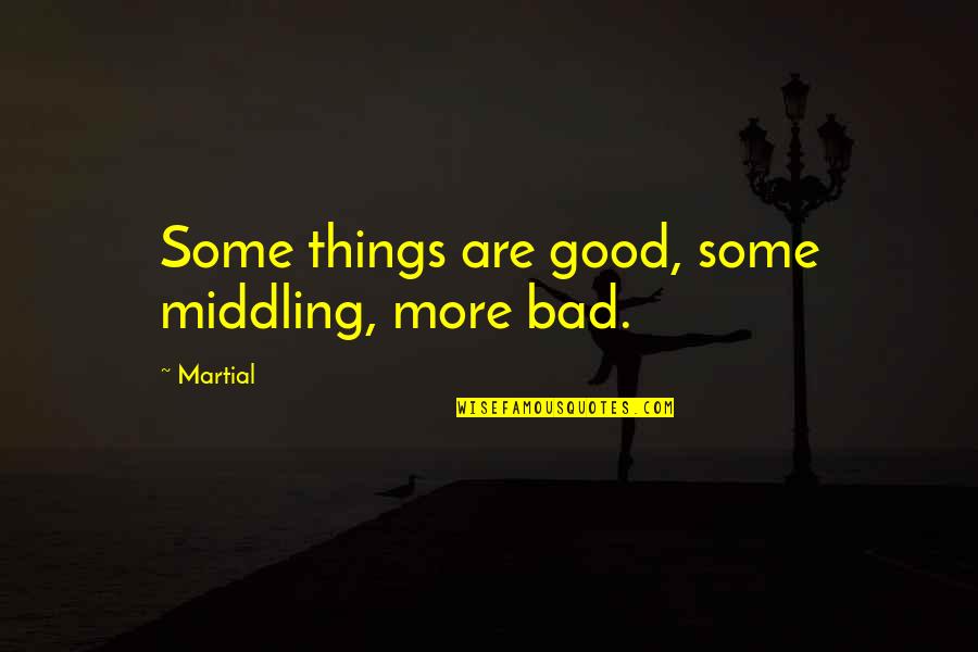 Humanos Derechos Quotes By Martial: Some things are good, some middling, more bad.