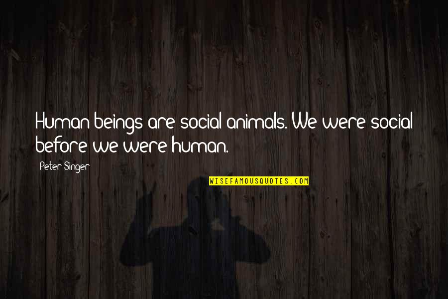 Humans Are Animals Quotes By Peter Singer: Human beings are social animals. We were social