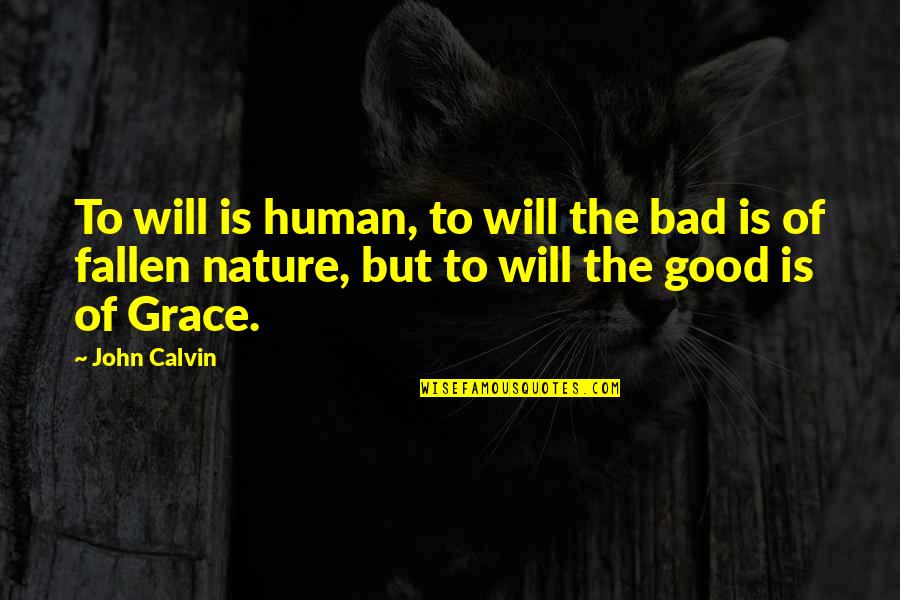 Humans Are Bad Quotes By John Calvin: To will is human, to will the bad