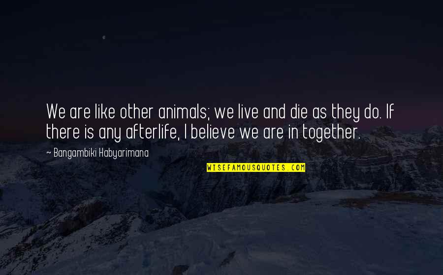 Humans Are Like Animals Quotes By Bangambiki Habyarimana: We are like other animals; we live and Humans Are Like Animals Quotes By Bangambiki Habyarimana: We are like other animals; we live and