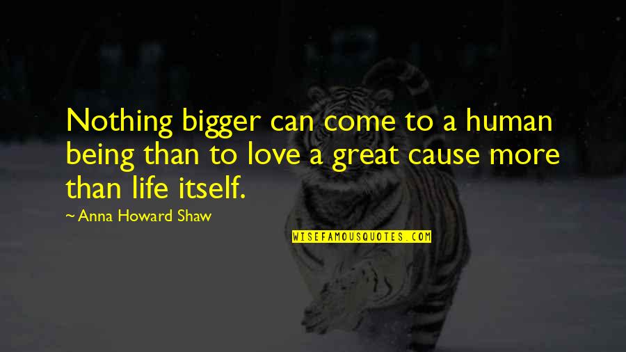 Humans Are Nothing Quotes By Anna Howard Shaw: Nothing bigger can come to a human being Humans Are Nothing Quotes By Anna Howard Shaw: Nothing bigger can come to a human being
