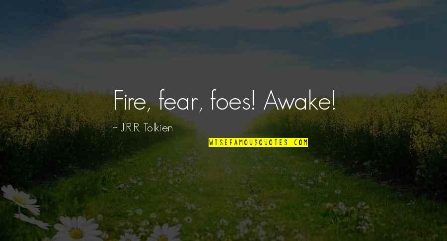 Humans Are Worse Than Animals Quotes By J.R.R. Tolkien: Fire, fear, foes! Awake!