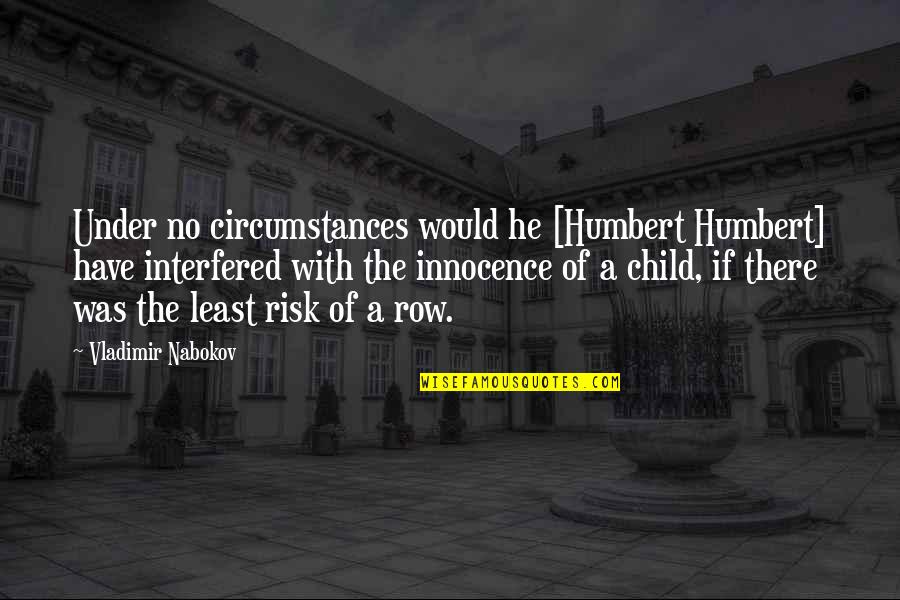 Humbert Quotes By Vladimir Nabokov: Under no circumstances would he [Humbert Humbert] have