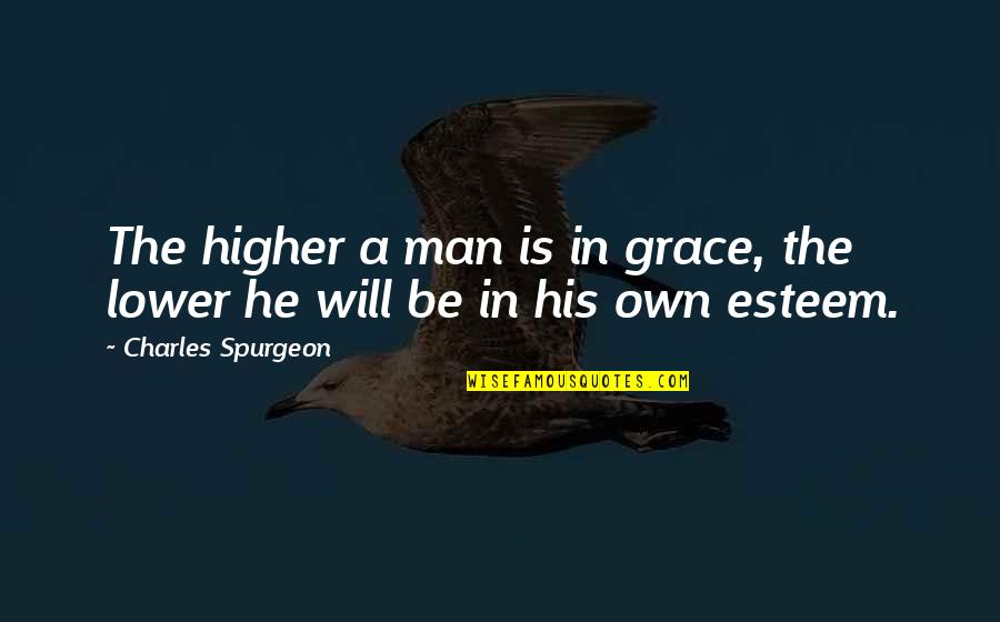 Humble Men Quotes By Charles Spurgeon: The higher a man is in grace, the