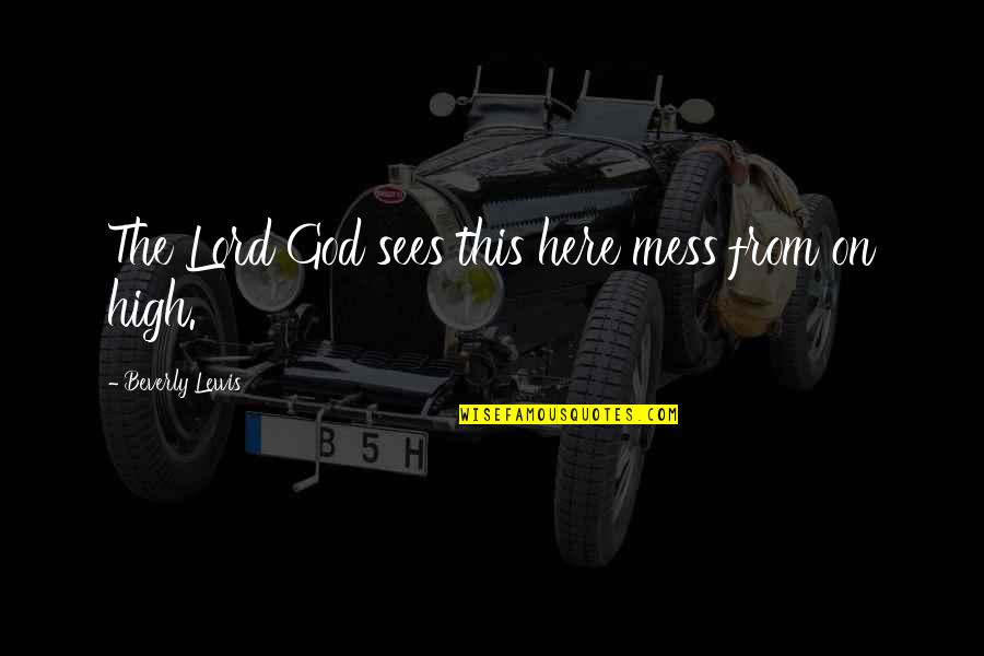 Humboldts Flying Quotes By Beverly Lewis: The Lord God sees this here mess from Humboldts Flying Quotes By Beverly Lewis: The Lord God sees this here mess from