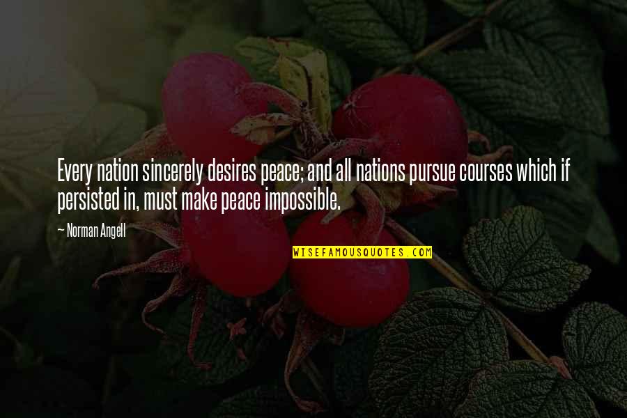 Humillar A Alguien Quotes By Norman Angell: Every nation sincerely desires peace; and all nations