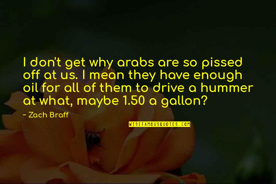 Hummer Quotes By Zach Braff: I don't get why arabs are so pissed