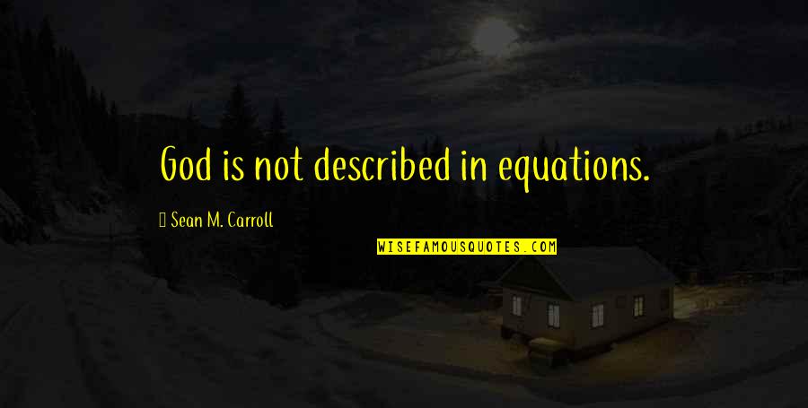 Hummert Greenhouse Quotes By Sean M. Carroll: God is not described in equations.