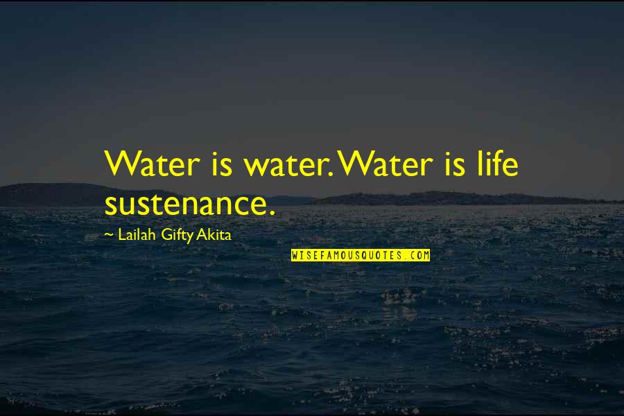 Humming Brook Quotes By Lailah Gifty Akita: Water is water. Water is life sustenance. Humming Brook Quotes By Lailah Gifty Akita: Water is water. Water is life sustenance.