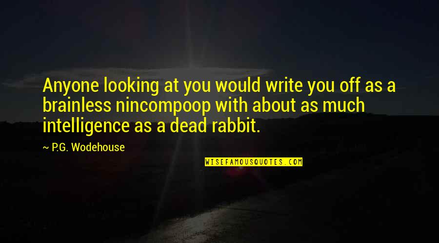 Humor And Intelligence Quotes By P.G. Wodehouse: Anyone looking at you would write you off