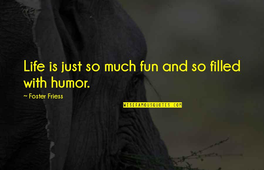 Humor And Life Quotes By Foster Friess: Life is just so much fun and so