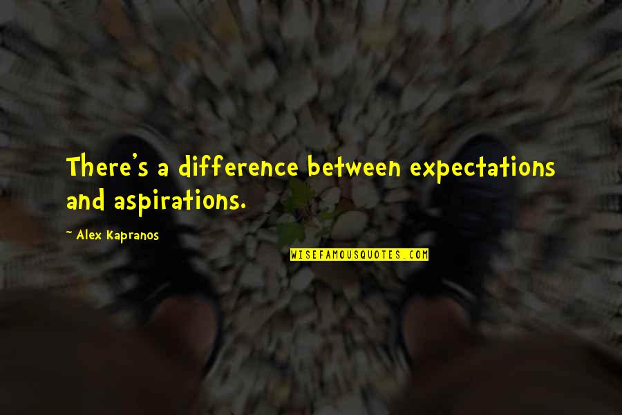 Humor Cupcake Quotes By Alex Kapranos: There's a difference between expectations and aspirations.
