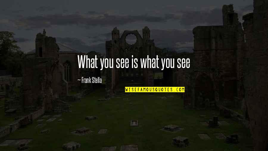 Humor Is Truth Quotes By Frank Stella: What you see is what you see Humor Is Truth Quotes By Frank Stella: What you see is what you see