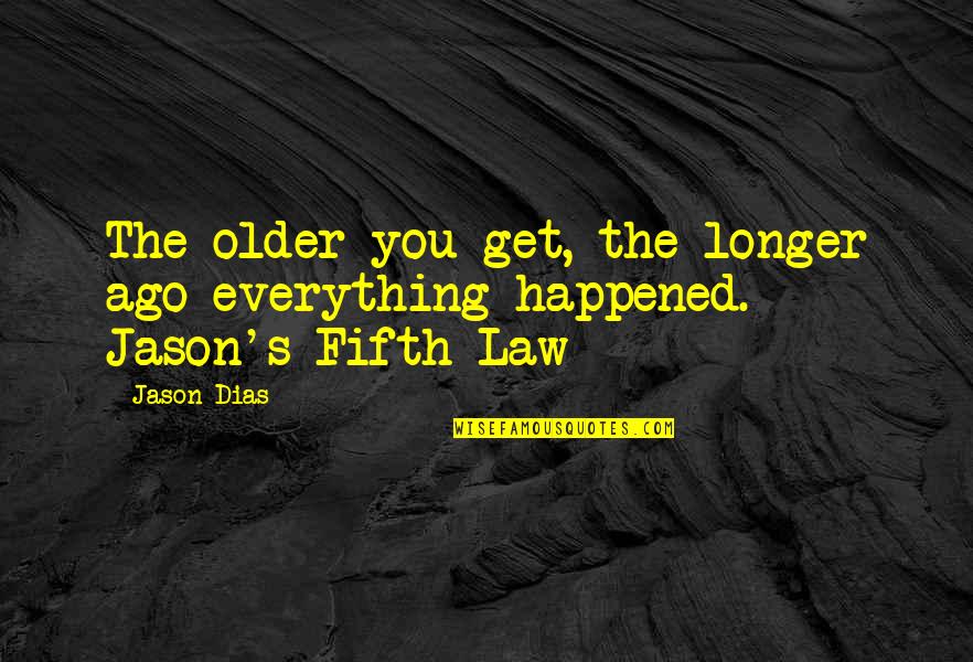 Humor Law Quotes By Jason Dias: The older you get, the longer ago everything