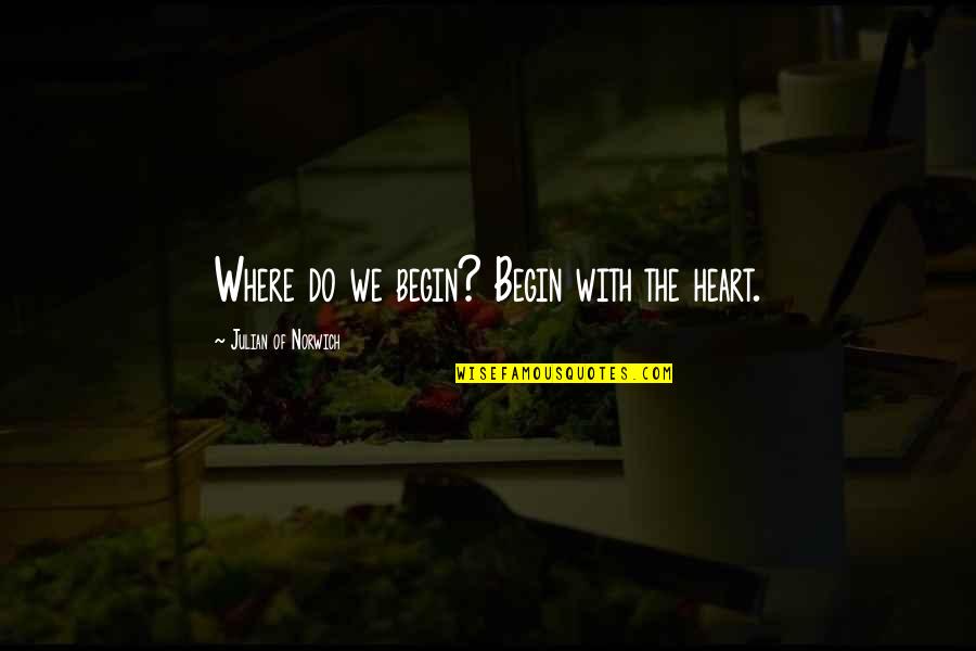 Humoras Ar Quotes By Julian Of Norwich: Where do we begin? Begin with the heart. Humoras Ar Quotes By Julian Of Norwich: Where do we begin? Begin with the heart.