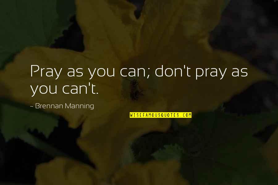 Humorous Salesmen Quotes By Brennan Manning: Pray as you can; don't pray as you