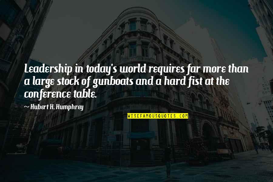 Humphrey Quotes By Hubert H. Humphrey: Leadership in today's world requires far more than