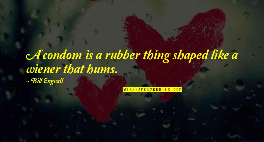 Hums Quotes By Bill Engvall: A condom is a rubber thing shaped like