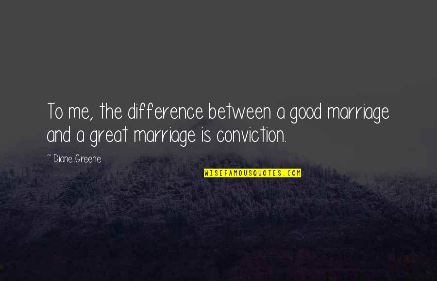 Humuours Quotes By Diane Greene: To me, the difference between a good marriage