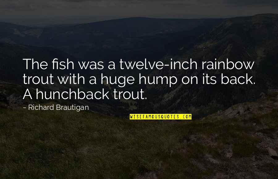 Hunchback Quotes By Richard Brautigan: The fish was a twelve-inch rainbow trout with
