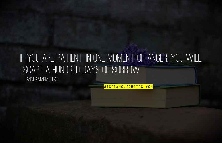 Hundred Days Quotes By Rainer Maria Rilke: If you are patient in one moment of