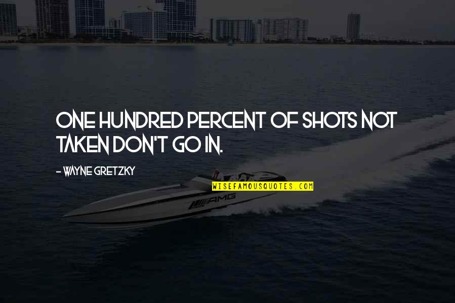 Hundred Percent Quotes By Wayne Gretzky: One hundred percent of shots not taken don't
