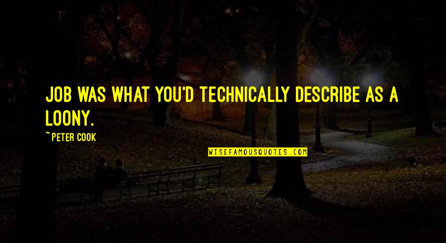 Hundreds Place Quotes By Peter Cook: Job was what you'd technically describe as a