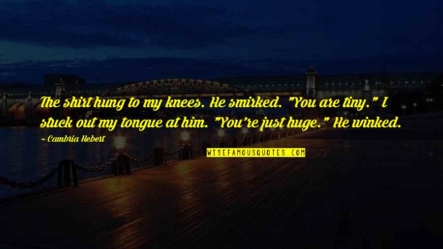 Hung Quotes By Cambria Hebert: The shirt hung to my knees. He smirked.