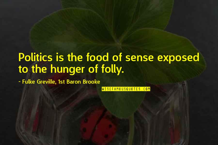 Hunger For Food Quotes By Fulke Greville, 1st Baron Brooke: Politics is the food of sense exposed to