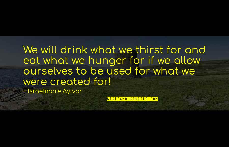 Hunger For Success Quotes By Israelmore Ayivor: We will drink what we thirst for and