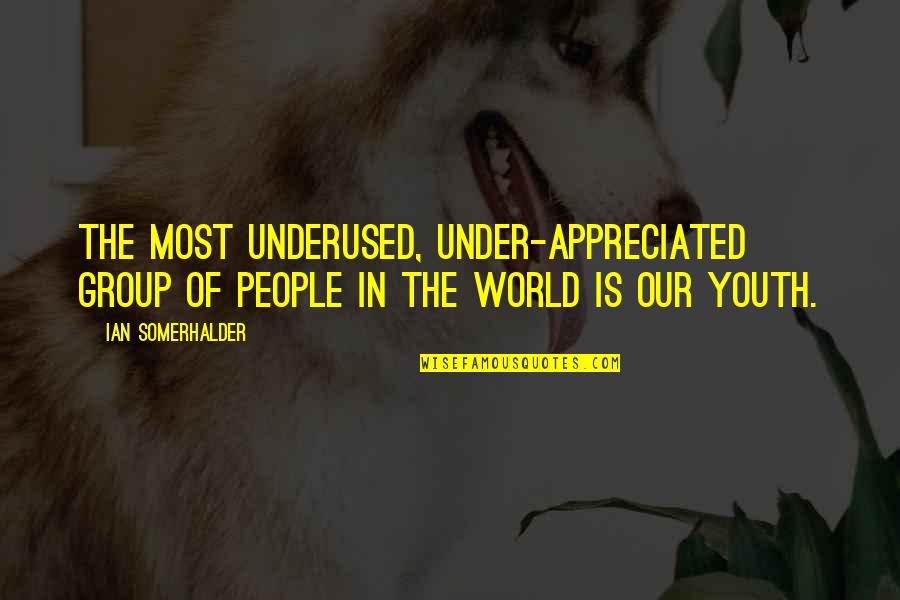 Hunkered Puppy Quotes By Ian Somerhalder: The most underused, under-appreciated group of people in