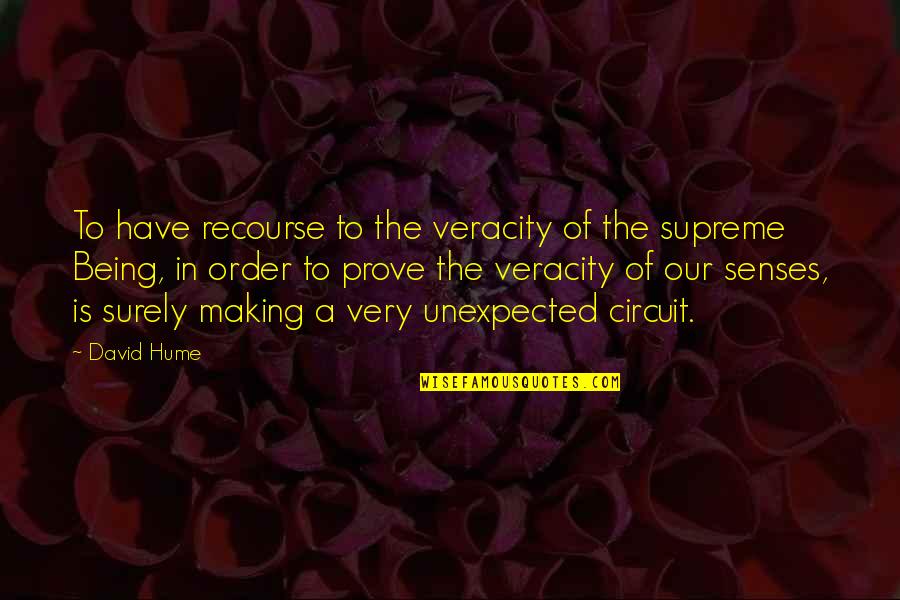 Hunsader Quotes By David Hume: To have recourse to the veracity of the