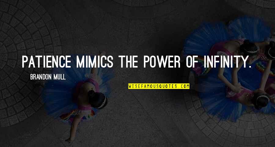 Hunters Love Quotes By Brandon Mull: Patience mimics the power of infinity.