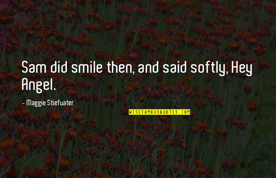 Huoltajuus Quotes By Maggie Stiefvater: Sam did smile then, and said softly, Hey
