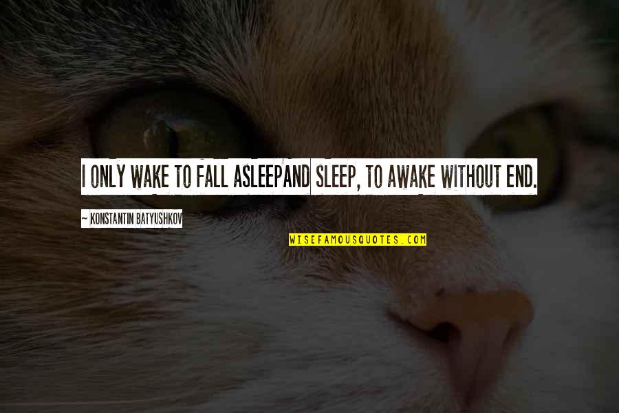 Hupfeld Academy Quotes By Konstantin Batyushkov: I only wake to fall asleepAnd sleep, to