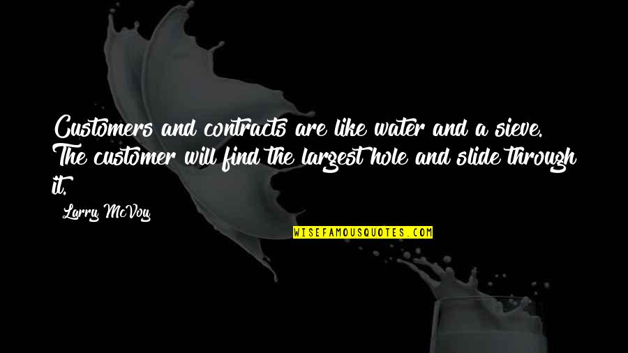 Hupsos Quotes By Larry McVoy: Customers and contracts are like water and a